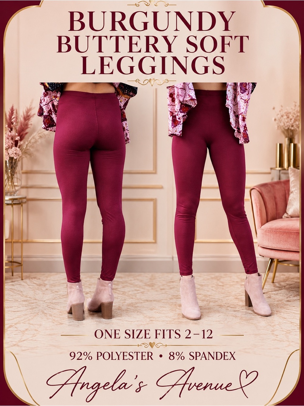 LEGGINGS BURGUNDY NEW